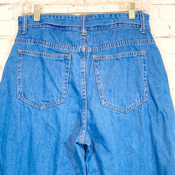 Forever 21 wide leg crop Jeans hi rise long front pockets - Picture 5 of 7